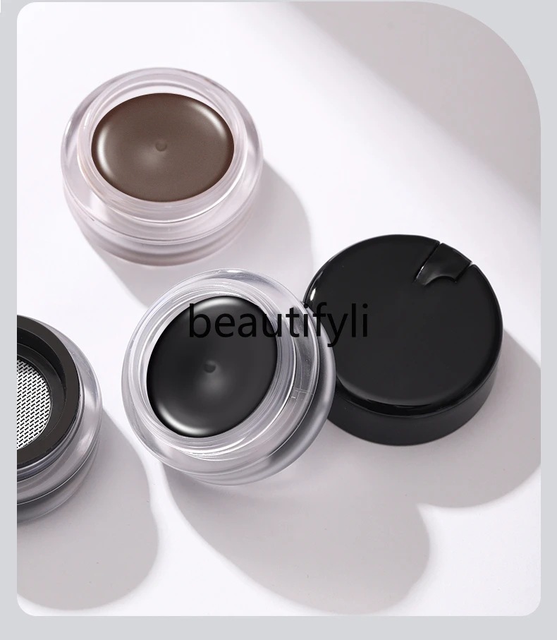 Air cushion eyeliner, long-lasting, smooth, waterproof, not easy to smudge, black brush, brown.