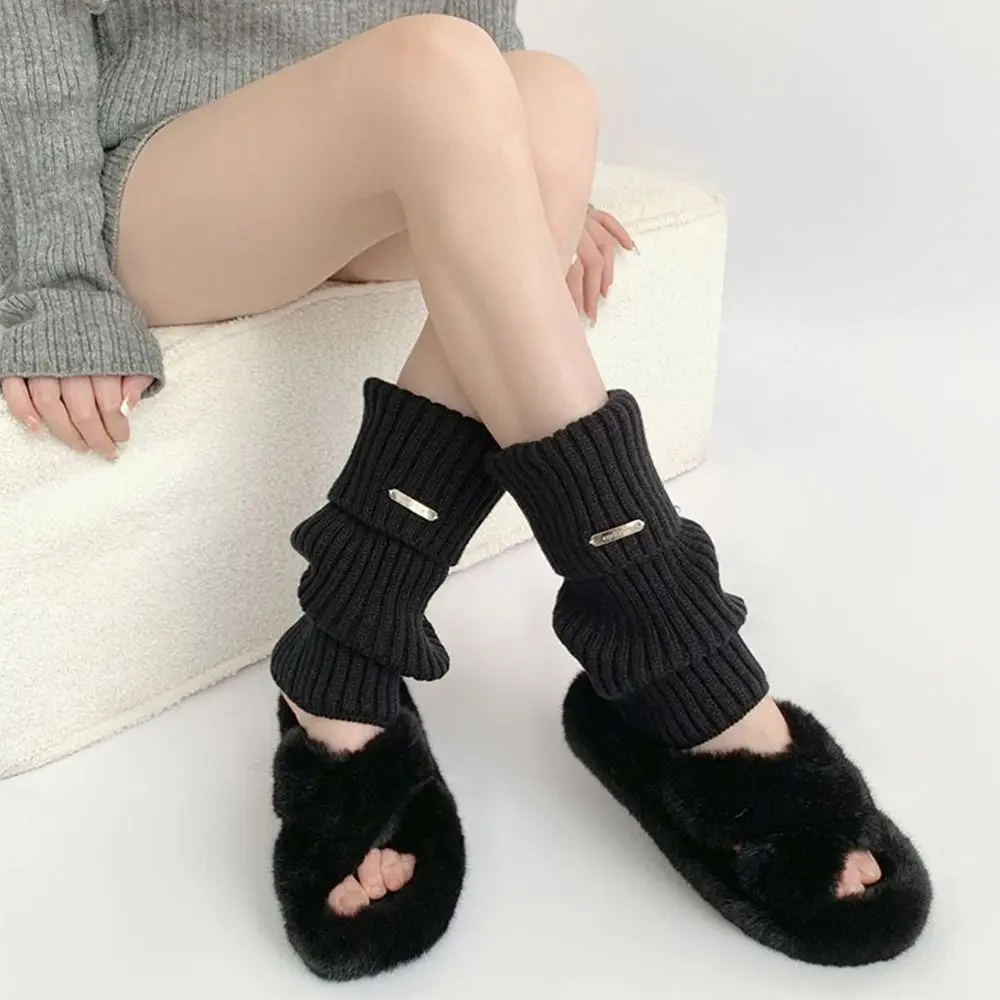 

Foot Cover Japanese Style Knitted Foot Cover Y2K JK Lolita Boots Cover Soft Kawaii Knee High Girls Socks Autumn/Winter