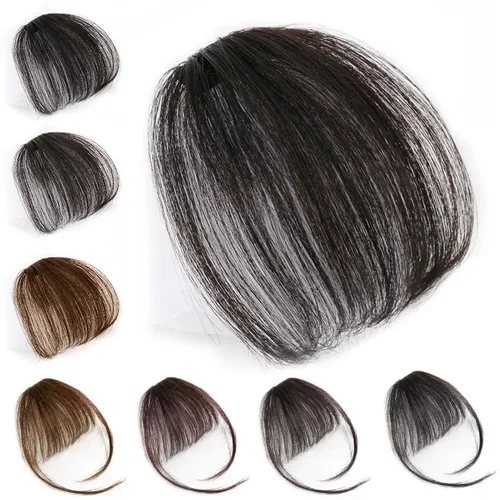 Imagen 2 del producto Mini flequillo de aire falso, herramientas de estilismo para el cabello, extensión de cabello con Clip, flecos falsos, postizo Natural, flequillo con Clip para mujeres y niñas
