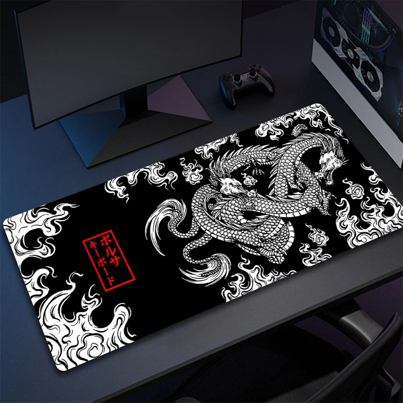 Imagem -05 - Grande Jogo Mouse Pad Dragão Japonês Acessórios para Jogos hd Print Office Computer Keyboard Mousepad Xxl pc Gamer Laptop Desk Mat