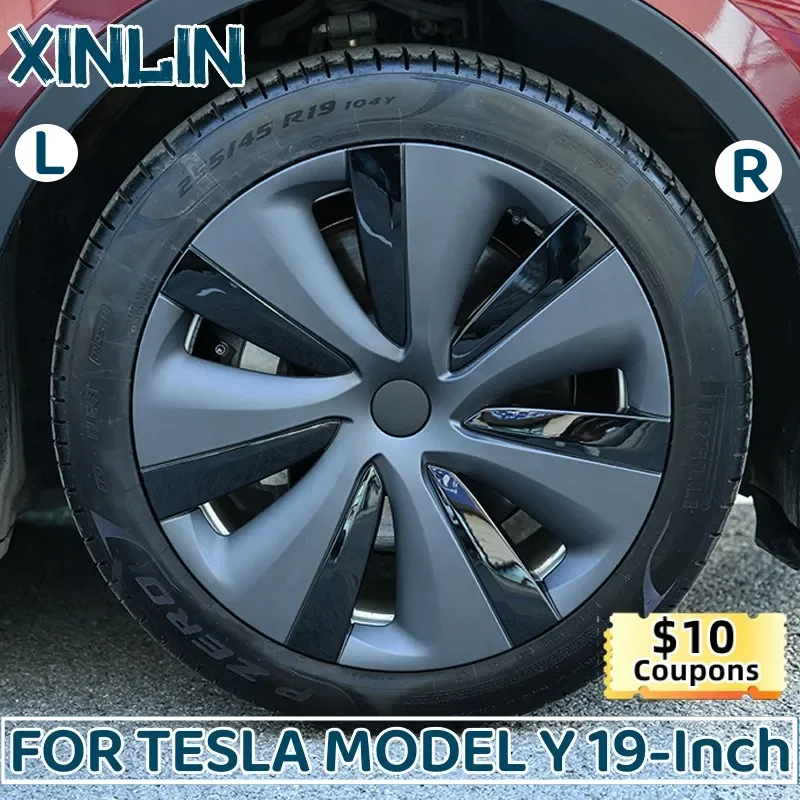 4PCS Wheel Caps 19 Inch Hub Cap Performance Automobile Replacement HubCap Full Rim Cover For Tesla Model Y 2020-2024 Accessories