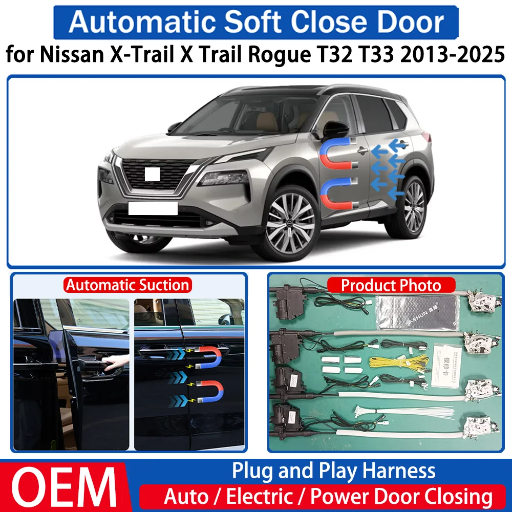 

for Nissan X-Trail X Trail Rogue T32 T33 2013-2025 Car Automatic Soft Close Door Electric Suction Kit Auto Power Closing System