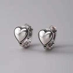 925 Sterling Silver Heart Ring Earrings For Women Wedding Luxury Piercing Jewelry Friends Gift Cheap Things With