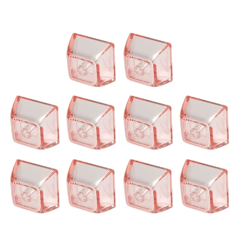 

20pcs Transparent Pink PC Keycap XDA Height 1U Blank Customized Mechanical Keyboard Cap Gamer Keycaps Blank Backlit Keycaps