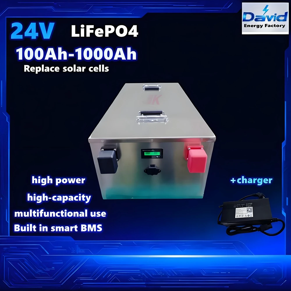 

Best Seller 24V 1000Ah rechargeable LiFePO4 Battery Can replace solar cells 500Ah 800Ah 1000Ah with BMS for Outdoor Home power