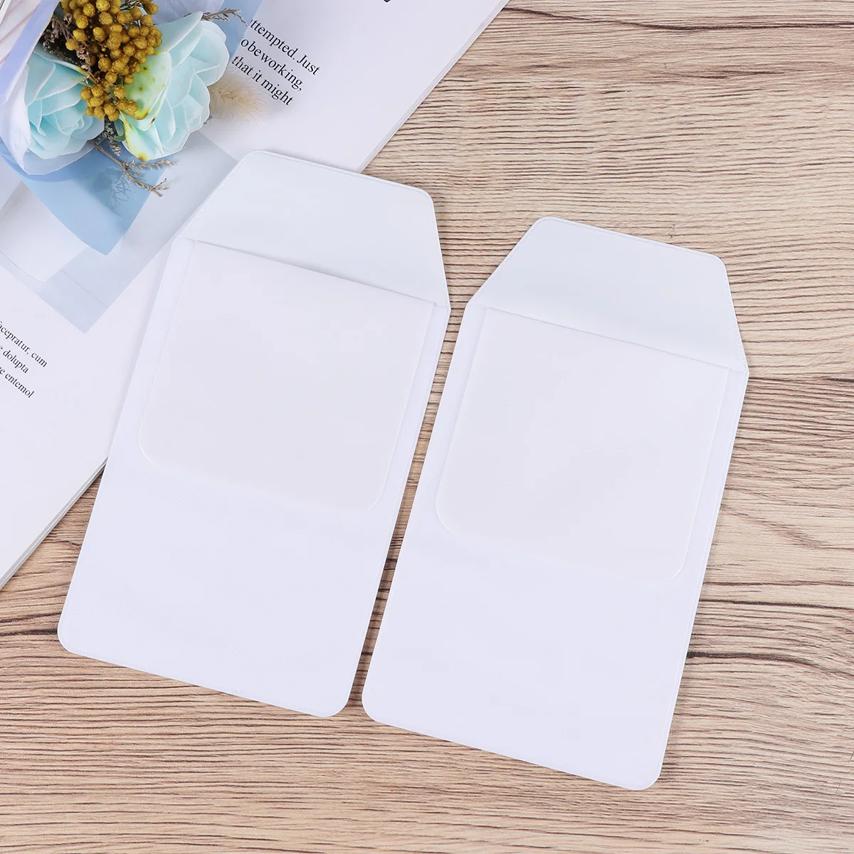 Protector de bolsillo para bolígrafos, bolsa de lápices de PVC a prueba de fugas, portalápices insertado, organizador de papelería Simple y elegante para tarjetas, 12 Uds.