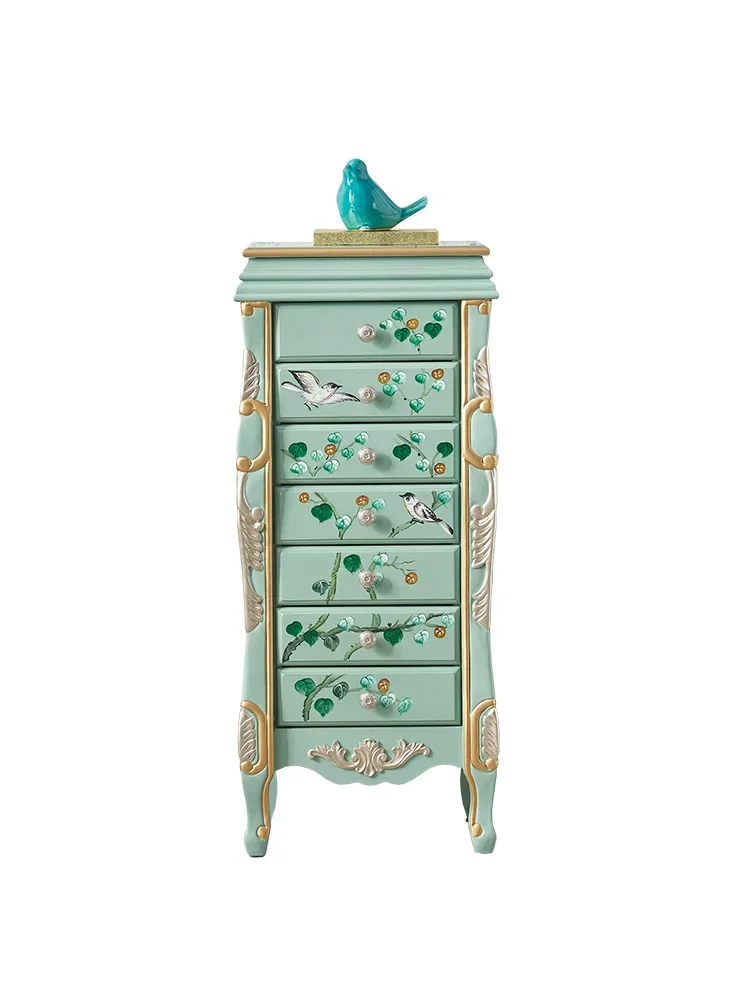 Flip Dresser Solid Wood Dressing Jewelry Storage Curio 7-Drawer