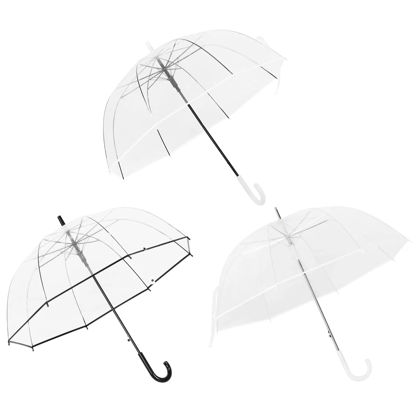 

52 Inch Large Windproof Transparent Wedding Umbrellas with Classic Hook Handle Umbrella Gifts Bulk Wedding Favors for Guest