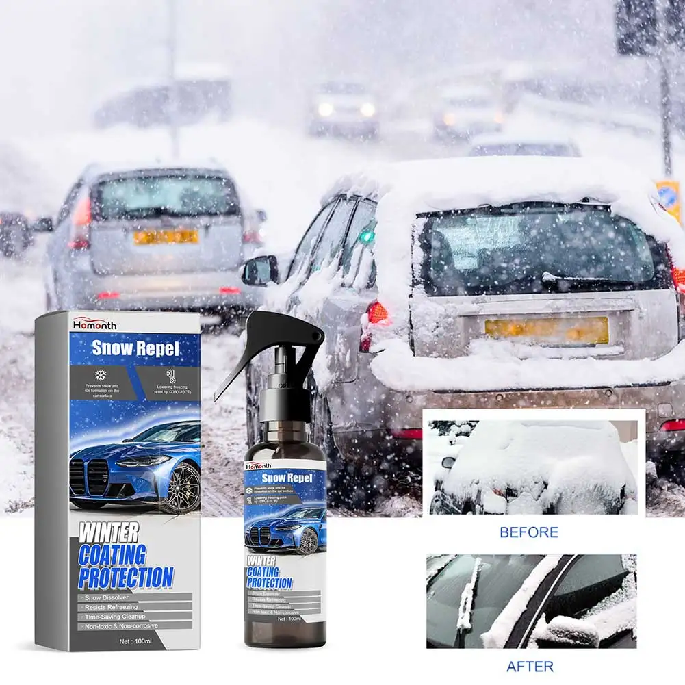 Windshield Deicer Spray Fast-Acting Ice Melting Winter Coating Protection Glass Defrosting Spray Car/Fridges/Freezer Deicer