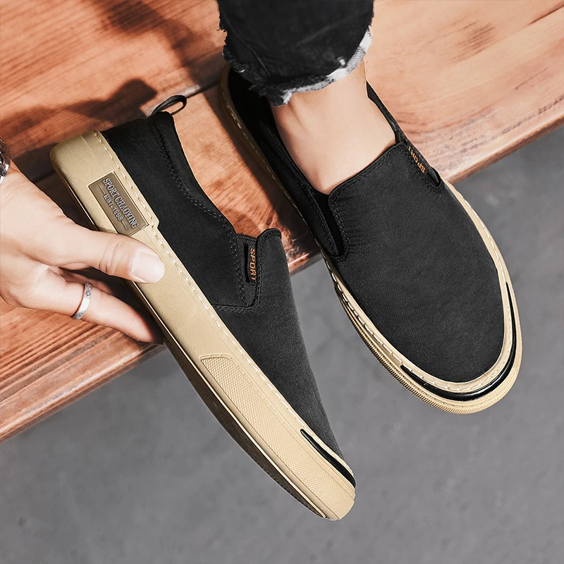Parzival Mannen Canvas Schoenen Slip Op Rijden Schoenen Loafers Ademende Platte Schoenen Mannen Casual Schoenen Zapatillas Hombre Tenis Masculino