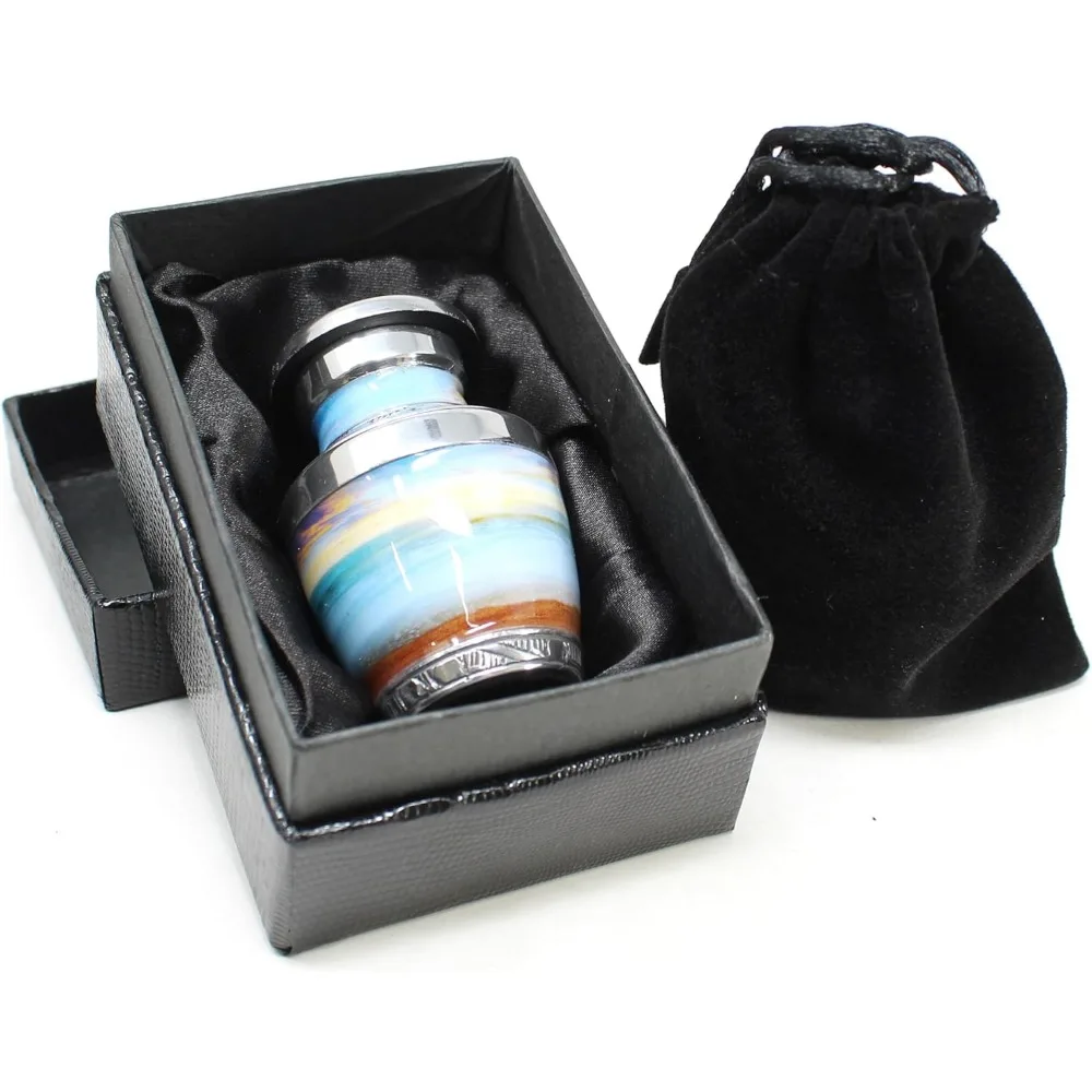 Grande urne de crémation pour hommes et femmes adultes pour cendres humaines – Onde de plage, coucher de soleil, décorative et enterrement