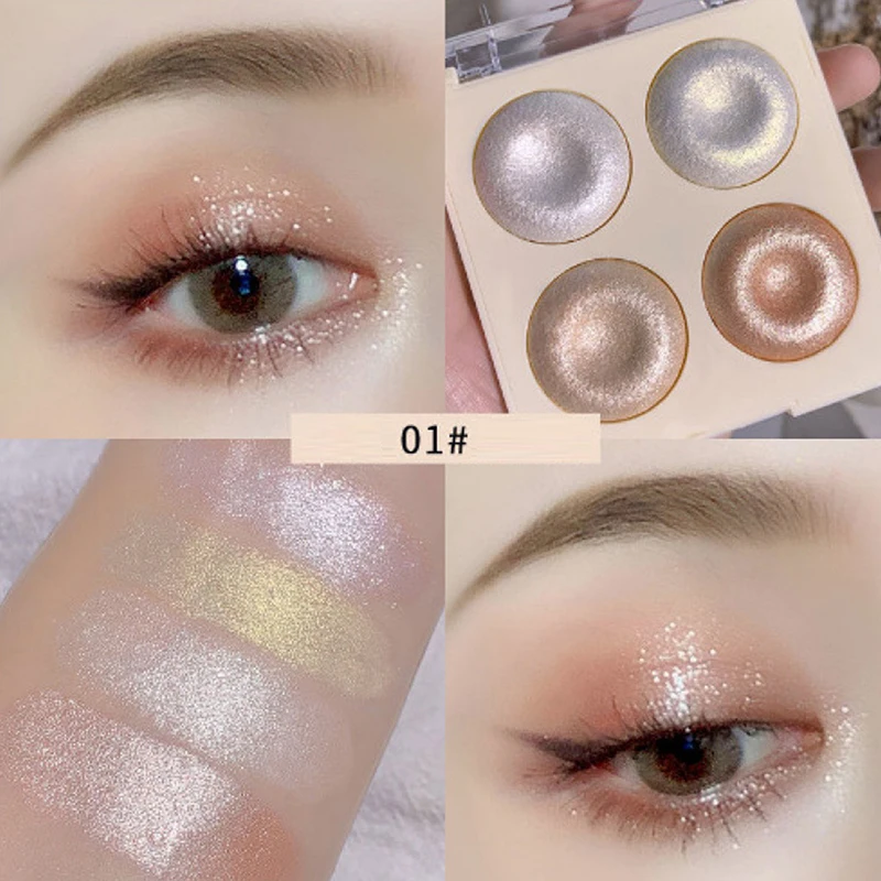 MSYAHO 輪郭ハイライトプレート パール光沢 ファインフラッシュグリッターパウダー シャドウブラッシャー オールインワン デュアルユース 持続性のある輝きパレット