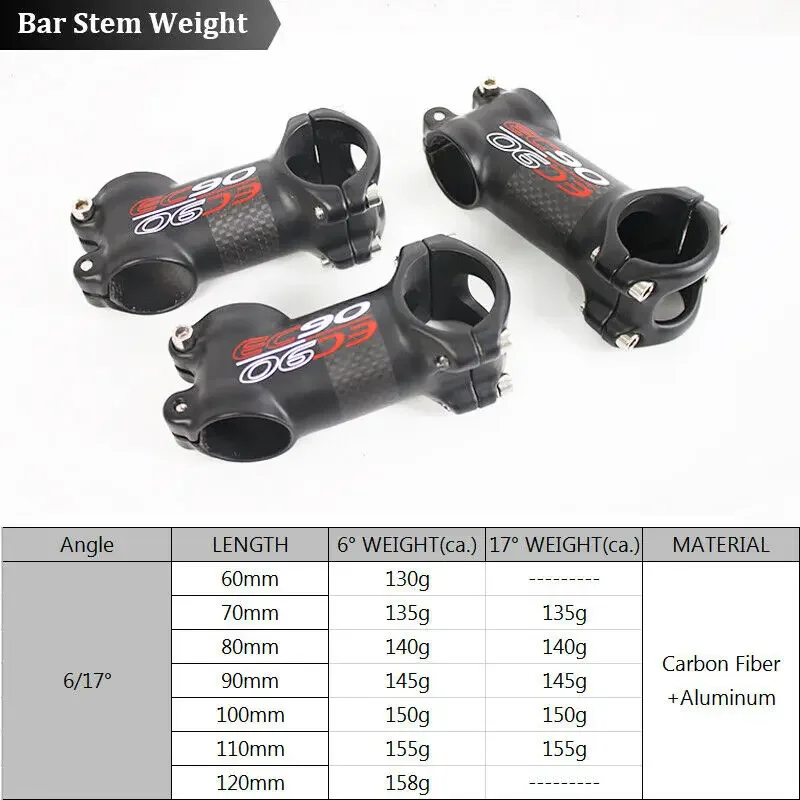 EC90 Stem 31.8mm MTB Handlebar Stem 6/17degrees Mountain Bike Stems 60-120mm Bicycle M5 Stem Screws Cycling Accesorios