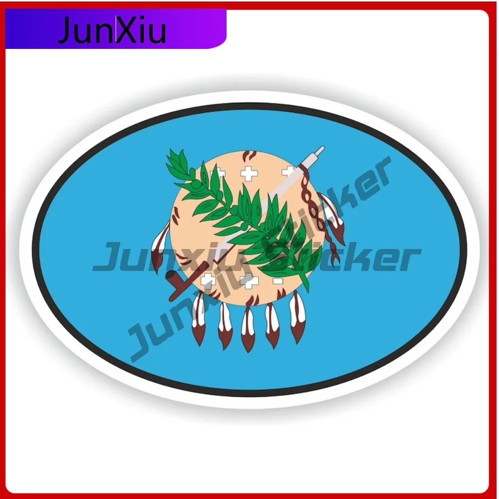 

Oklahoma Usa Flag Oval Sticker Anti Scratch Exterior Camping Car Decoration Refit Bottle Waterproof Decals Stickers Accessories