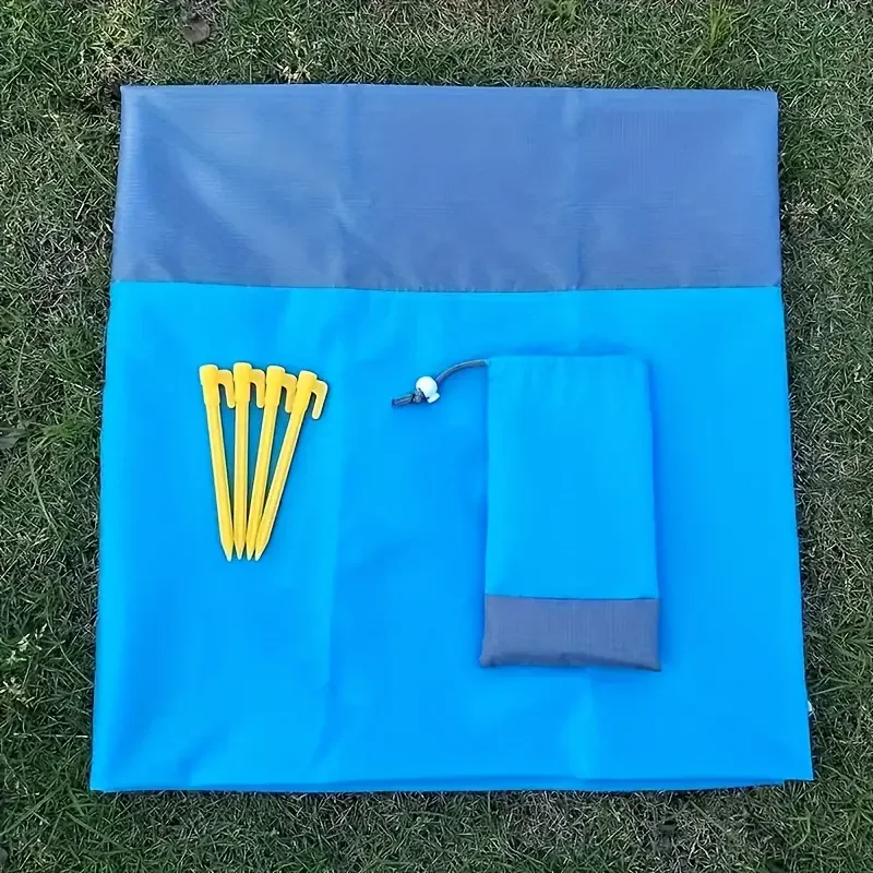 Large Waterproof Beach Blanket-Sand-Proof, Suitable for All-Season Outdoor Activities Like Camping and Hiking, Blue