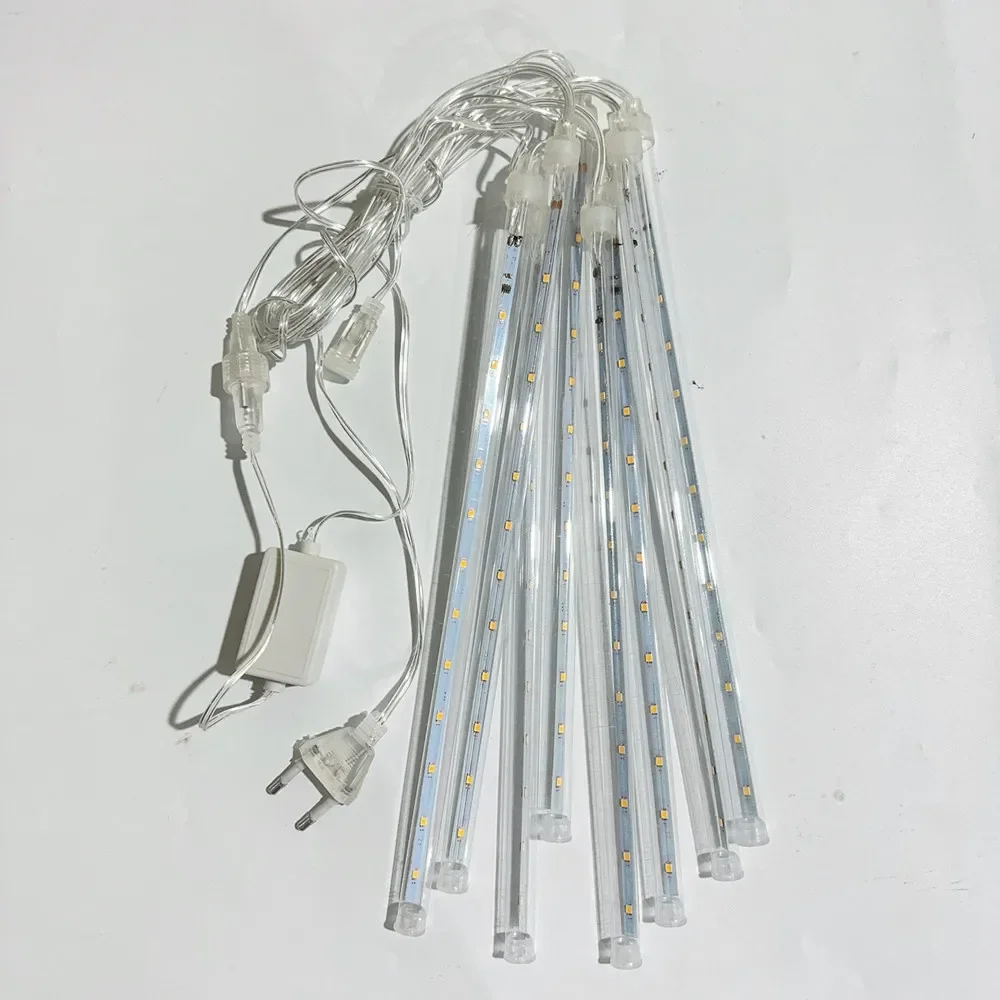 30CM LED Meteor Shower Rain Lights Waterproof Falling Raindrop Fairy String Light for Holiday Party Patio Decor image 5