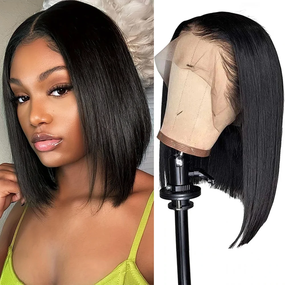 

Straight Bob Wig Lace Front Human Hair Wigs For Women 200% Density 13x6 HD Transparent Full Lace Frontal Wig Human Hair wigs