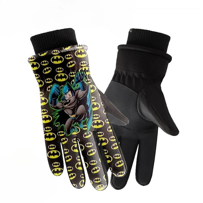 Sarung tangan layar sentuh anti angin hangat untuk musim gugur dan musim dingin, bertema film anime Batman dari Beast Kingdom, hadiah kreatif.