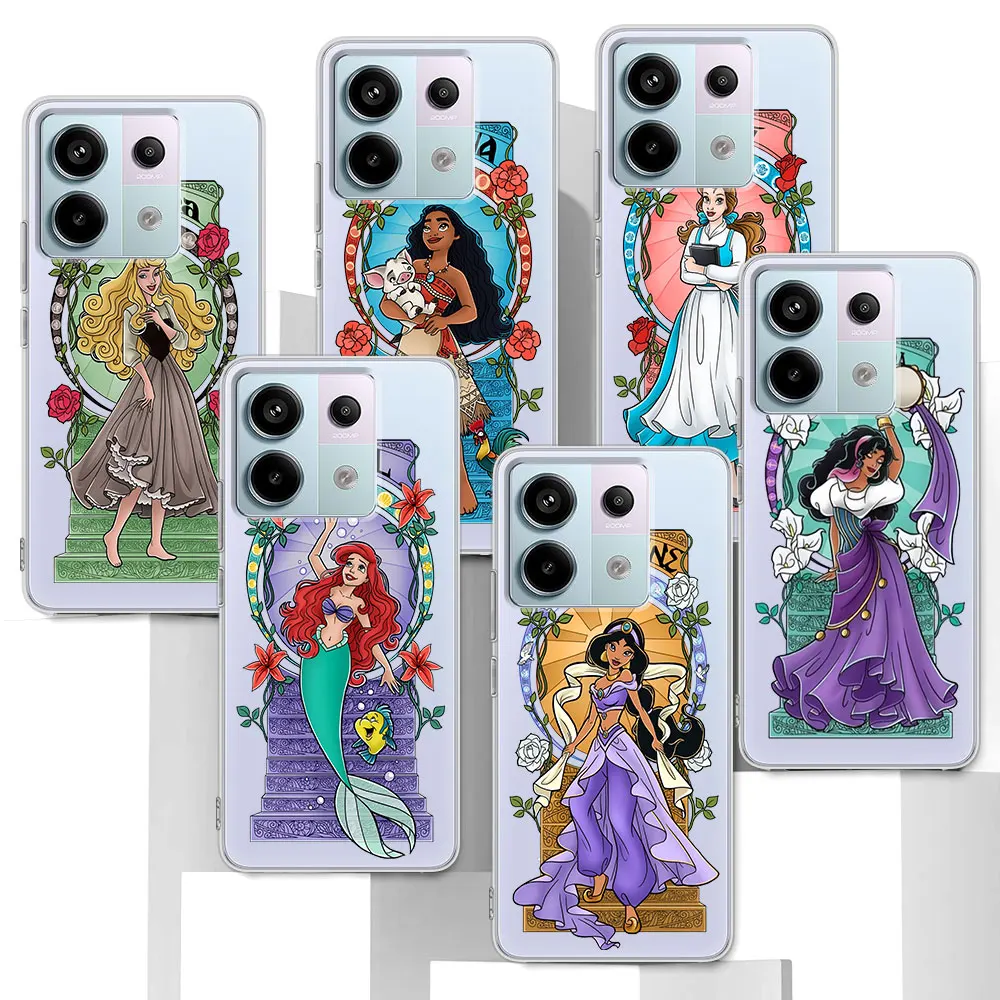 Disney Beautiful Princess Ariel Case for Xiaomi Redmi Note 10 13 11 11S 8 12 Pro Plus 11E 9 9S 10S 11T 12S Clear TPU Phone Cover