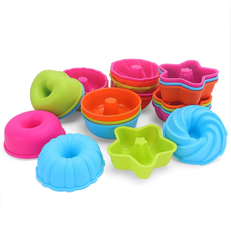24 Individual Silicone Doughnut Mold Baking Cake Silicone Mold DIY Baking Oven Mold for Baking