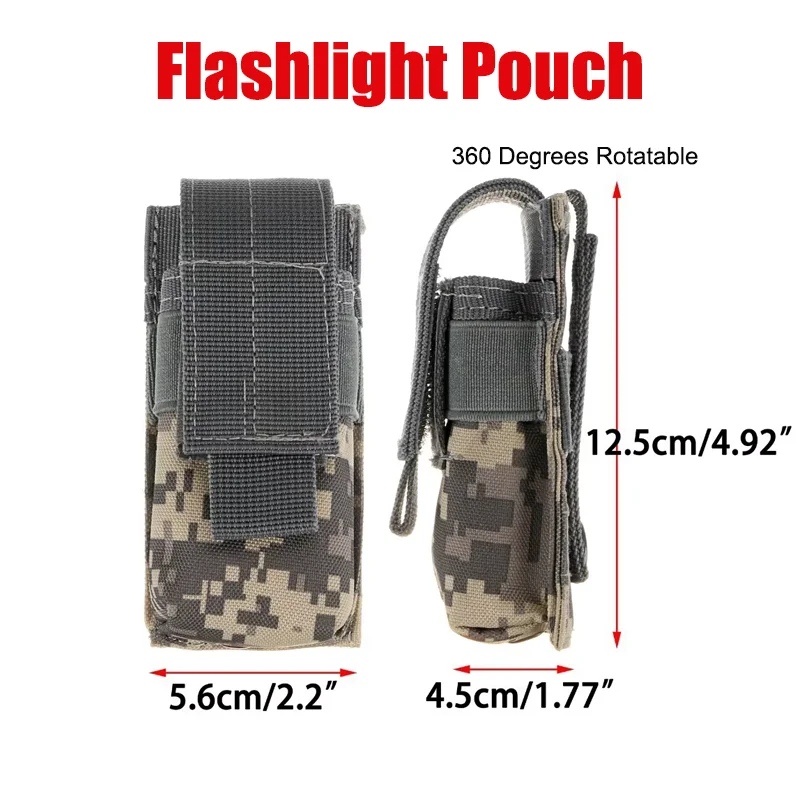 في الهواء الطلق 360 درجة تدوير مول مصباح يدوي الحقيبة الشعلة حامل في الهواء الطلق الصيد الإضاءة ملحق بقاء أطقم الخصر حقيبة #6