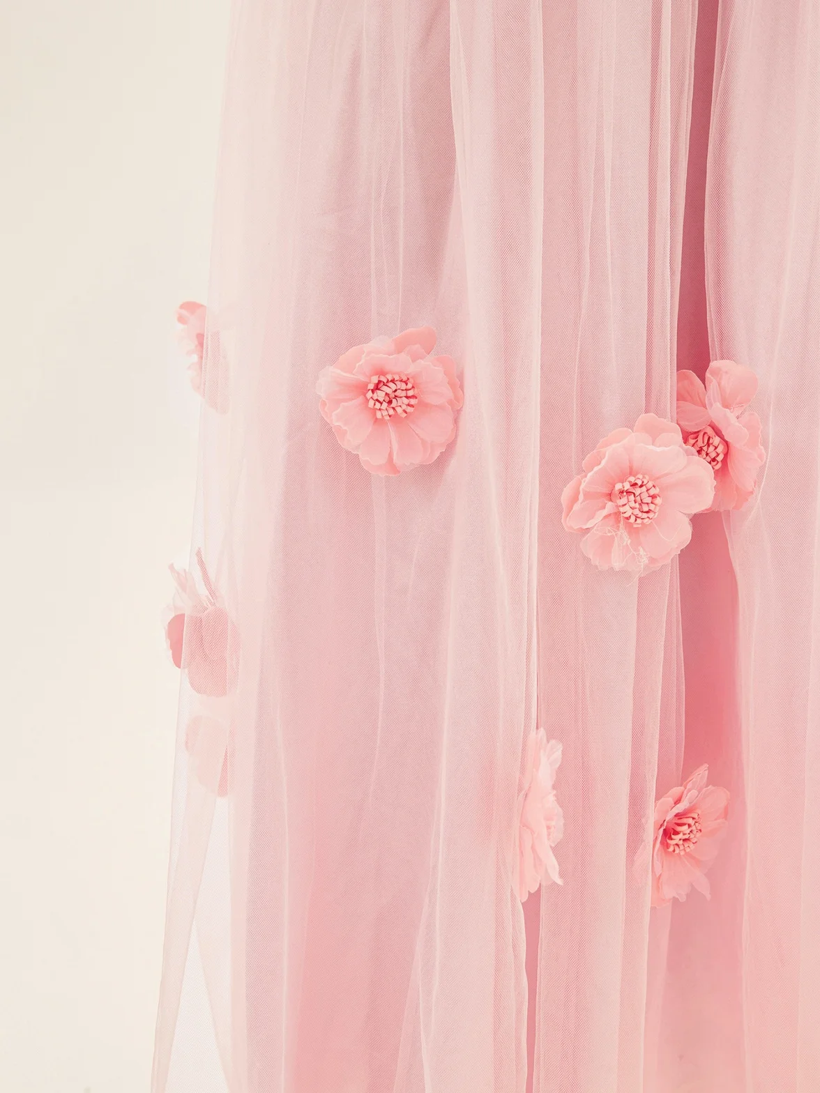 Vestido de novia largo con hombro de rocío de flores en 3D para mujer, traje de noche formal transparente sin tirantes, 2024