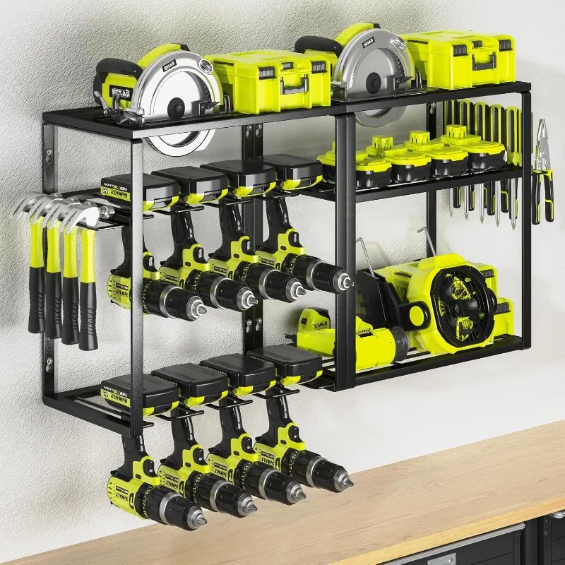 

Power Tool Organizer,8 Drill Holder Wall Mount,6 Layer Heavy Duty Metal Tool Storage Rack,Large Utility Tool Shelf for Cordless