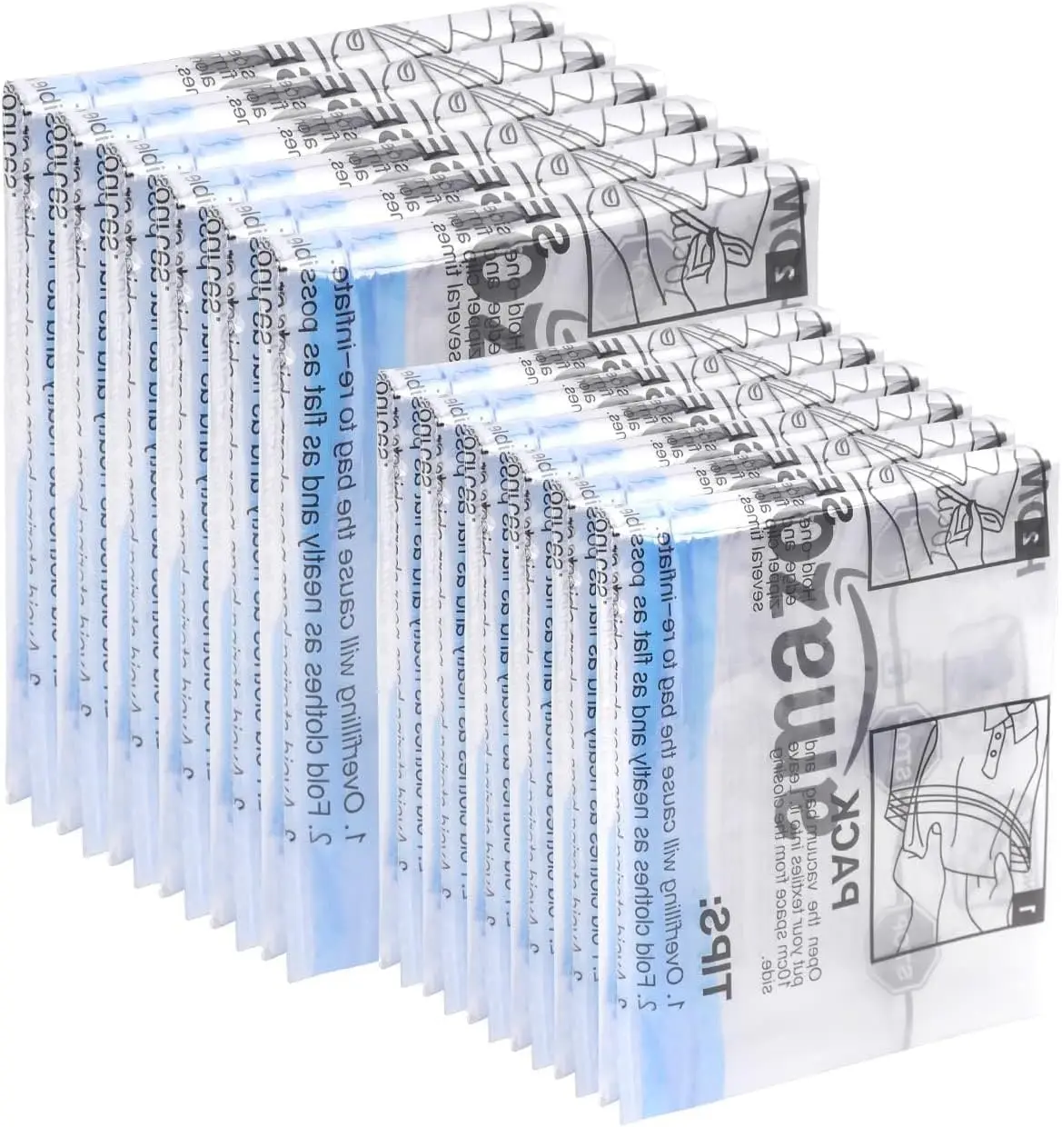 

Roll-Up Travel Compression Storage Bags for Clothes and Towels, No Vacuum Needed, 12 Pack (6 Small & 6 Medium)