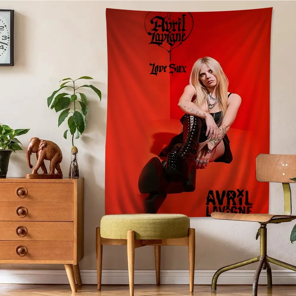 Star Singer A-Avril L-Lavigne Printed Large Wall Tapestry Wall Hanging Decoration Household Decor Blanket