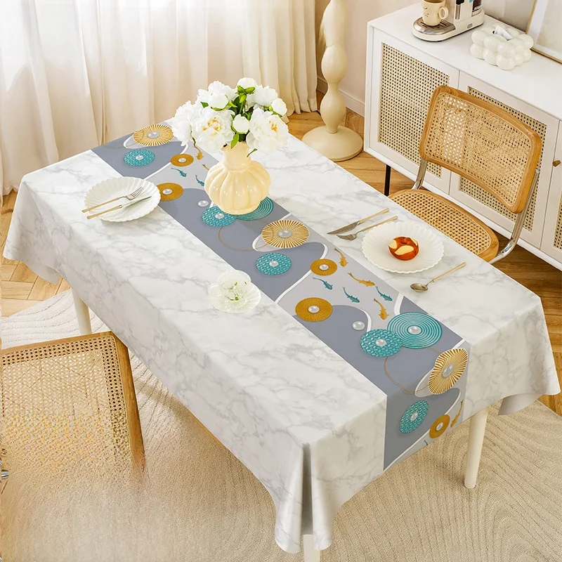  Waterproof Oil-resistant PVC Tablecloth Rectangular Dining Table Mat Tea Table Cloth No-wash New Model Home Textile