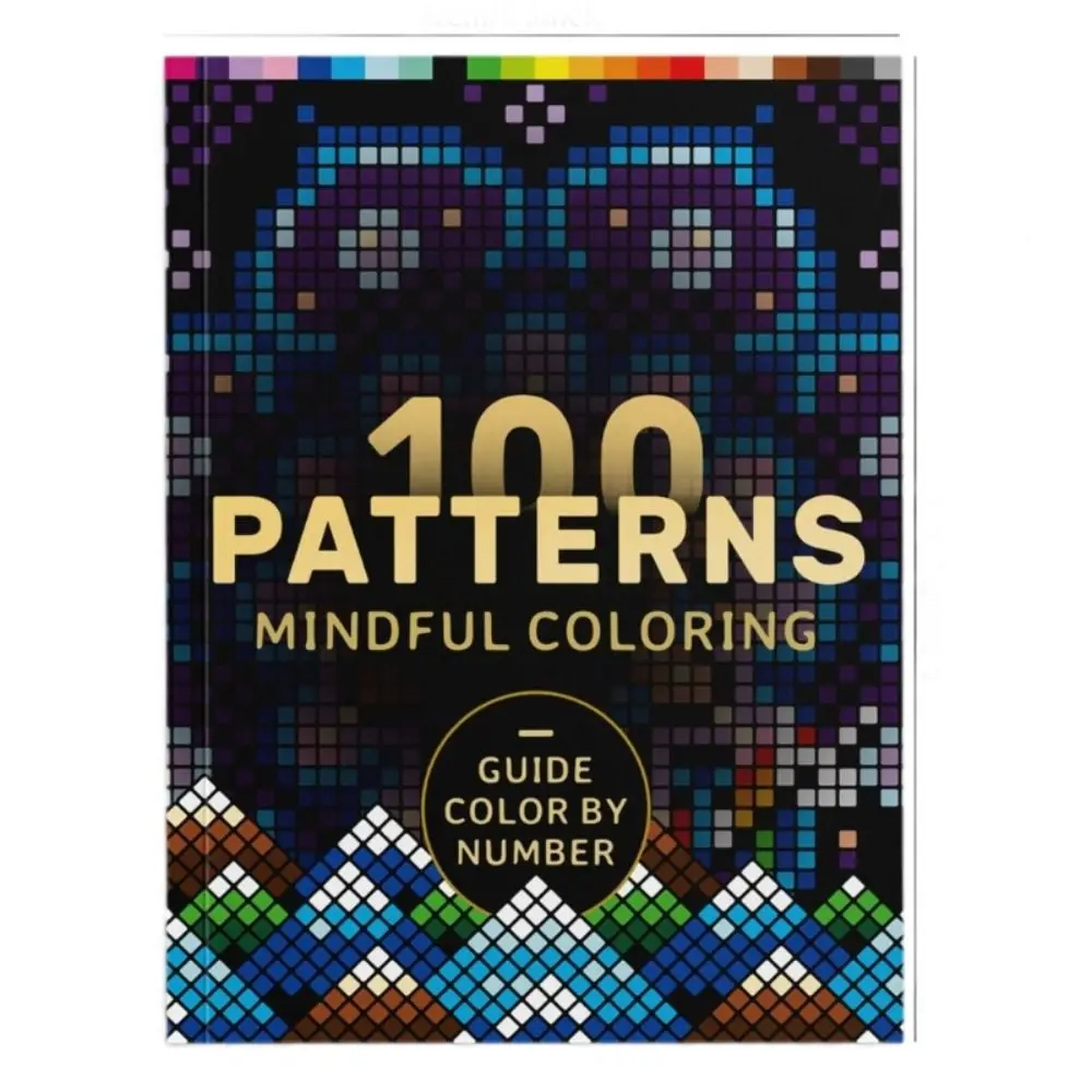 Mystery Mosaics Color By Number Book Hand Drawn Relaxation Pixel Art Activity Book Artistic DIY Painting Pixel Coloring Book