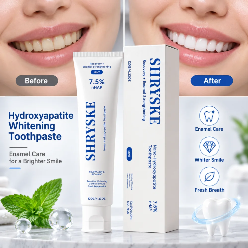 120g Nano Hydroxyapatite Toothpaste 7.5% nHAP Fluoride Free Mint Formula Enamel Care Stain Cleaning Sensitive Teeth Oral Care
