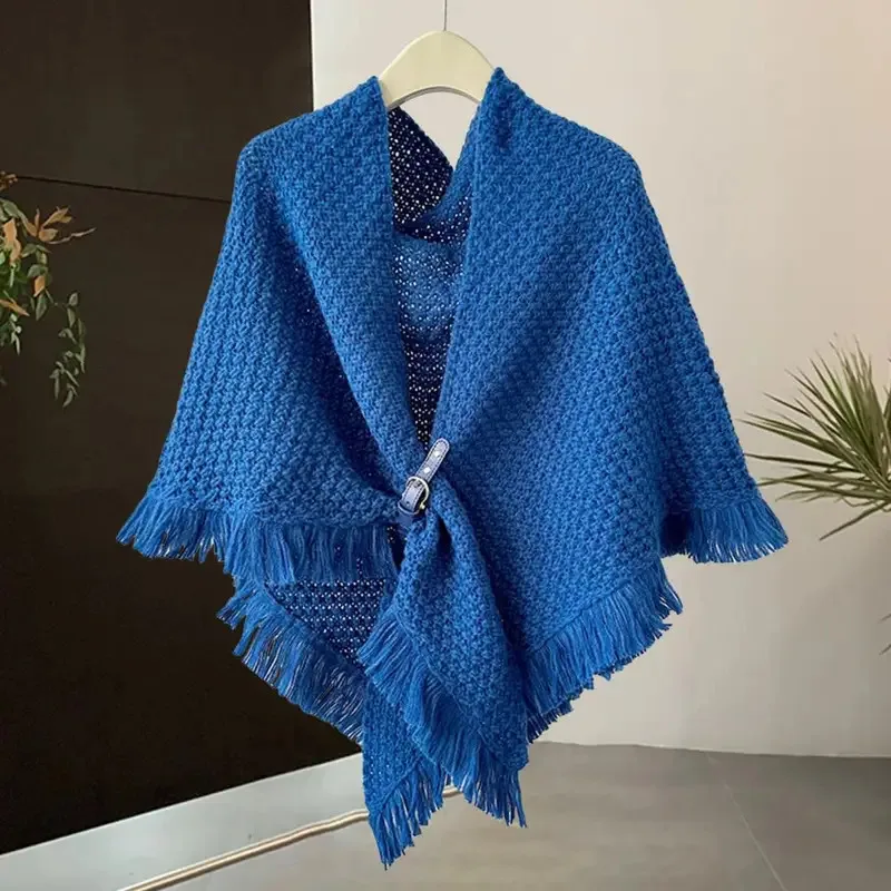 الخريف والشتاء الدافئة الجلود مشبك الرأس محبوك الرأس النسخة الكورية من الموضة الجديدة مثلث شبكة الأحمر مشبك وشاح #3