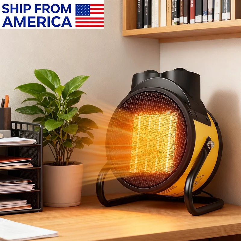

Portable Electric Heater Fan PTC Fast Heating Ceramic Space Heater for Home Office Bedroom Indoor Use Safe Air Warmer Thermostat