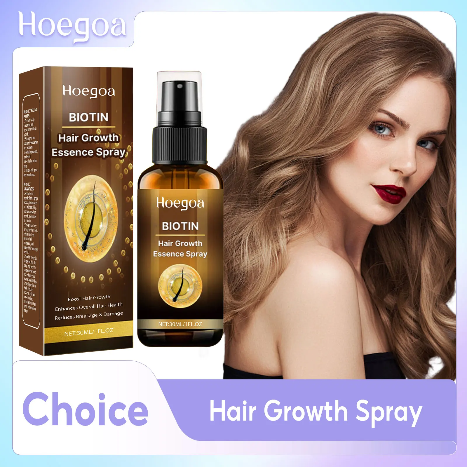 Ginger Hair Growth Serum Repair Frizz Split Ends Treat Baldness Improve Hair Volume Moisturizing Smooth Hair Essential Oil Spray