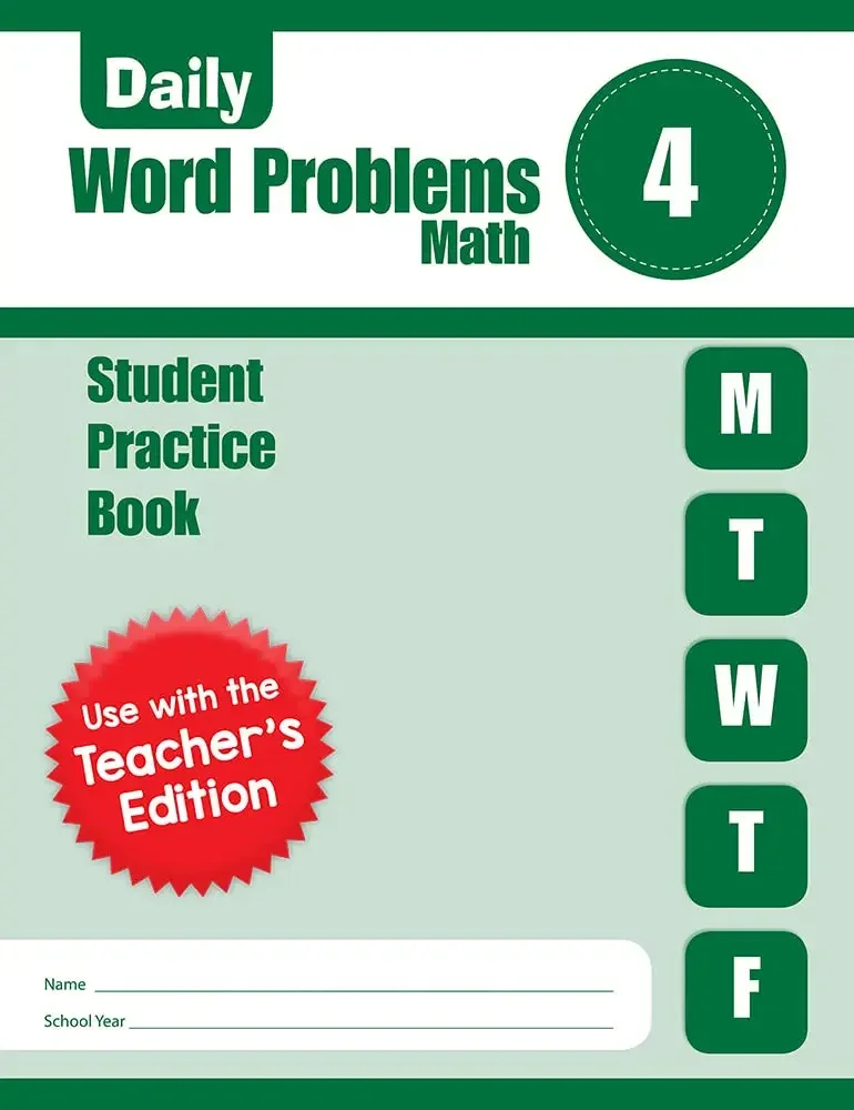 Evan-Moor Daily Word Problems Math, Grade 4 Student Book,aged 7 8 9 10, English book 9781596730458