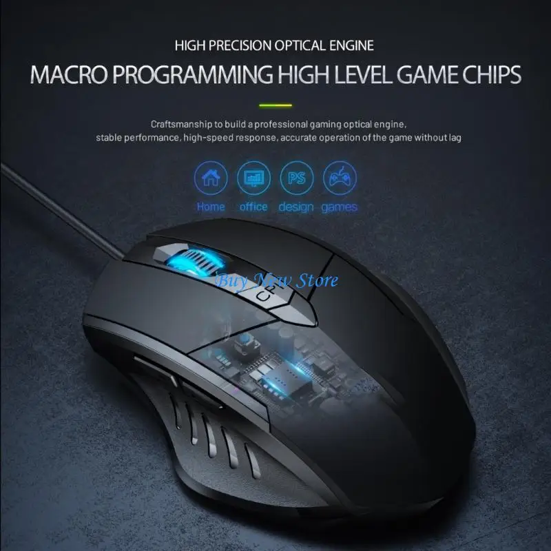 

20CE USB Computer Mouse Corded Gaming Mouse 6 Button Programming Definition Adjustable