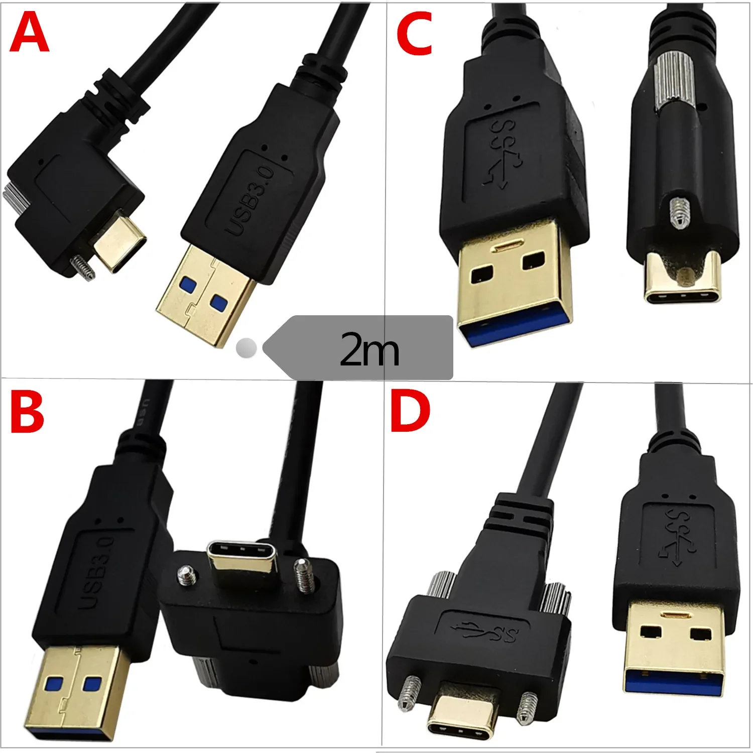 0.3 متر 1 متر 90 درجة USB-C USB 3.0 كابل الزاوية اليمنى واليسرى 90 درجة USB 3.1 Type-C ذكر إلى ذكر كابل شحن سريع GEN2 5Gbps