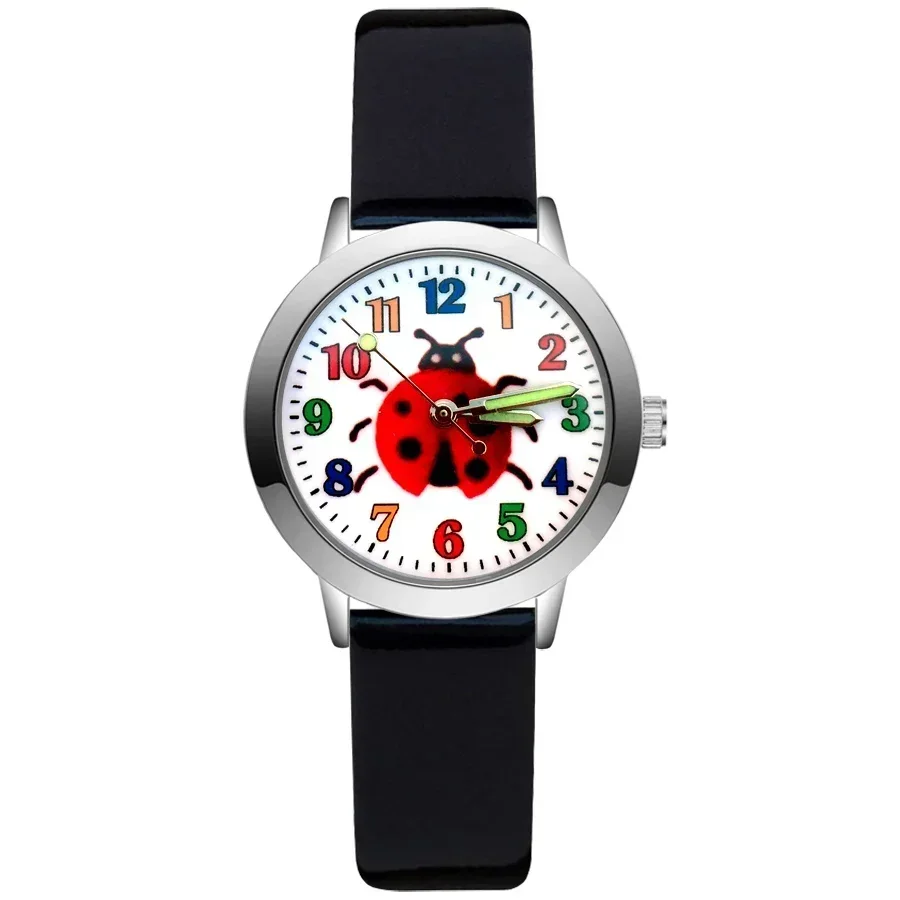 NEW Fashion Cartoon Rainbow Children's Kids Student Girls Boys Quartz Leather Nylon Strap Brand Watch Factory Wholesale