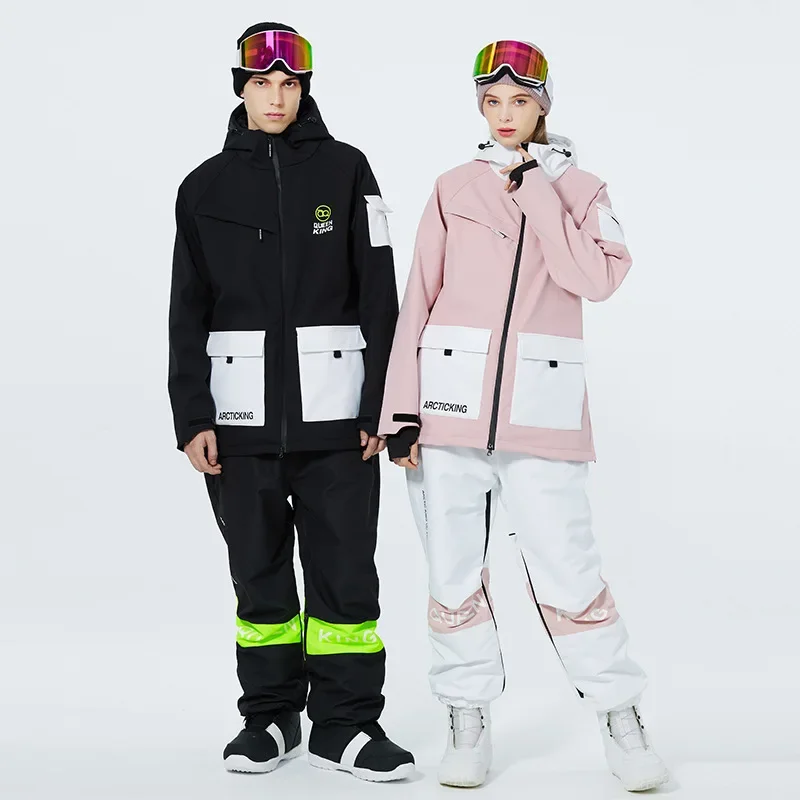2025 New Ski Suit Set Couples Windproof Warm Breathable Ski Suit Set Women's Singles Double Board Sports Loose Fitting Ski Suit