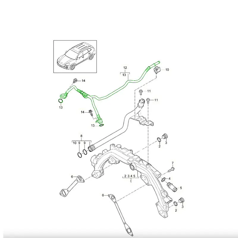 Coolant Reservoir Tank Hose for PORSCHE CAYENNE 92A Panamera 970 Macan 95B Radiator Pipe 94610602660