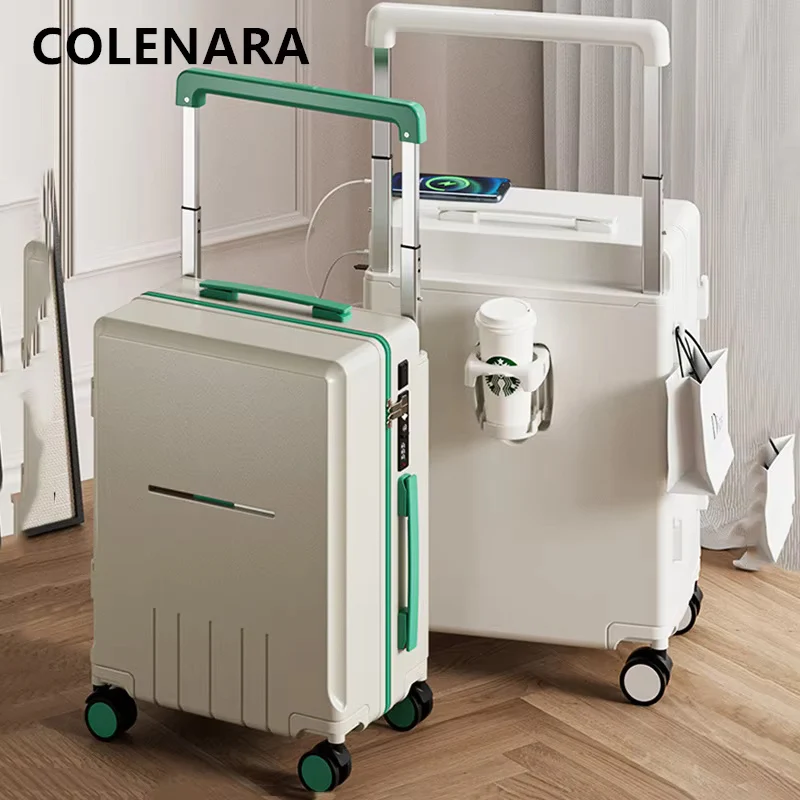 COLENARA Suitcase on Wheels 20 Inch PC Boarding Case 24
