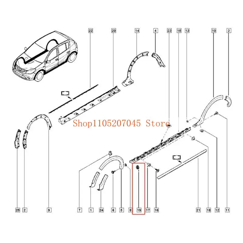 37cd Rear Trunk Pad Clip Universal Replacement Fastener Retainers Auto Accessories