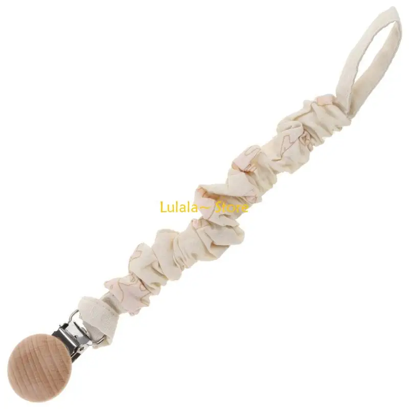 Y4QA Baby Shower Gift Soother Chain Cotton Linen Bohemian for Baby Girls Boys