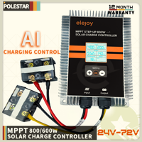 POWLSOJX Smart MPPT Solar Controller Peak Tracking 200W/400W/600W/800W Step Up/Down Voltage Auto Power Tracking