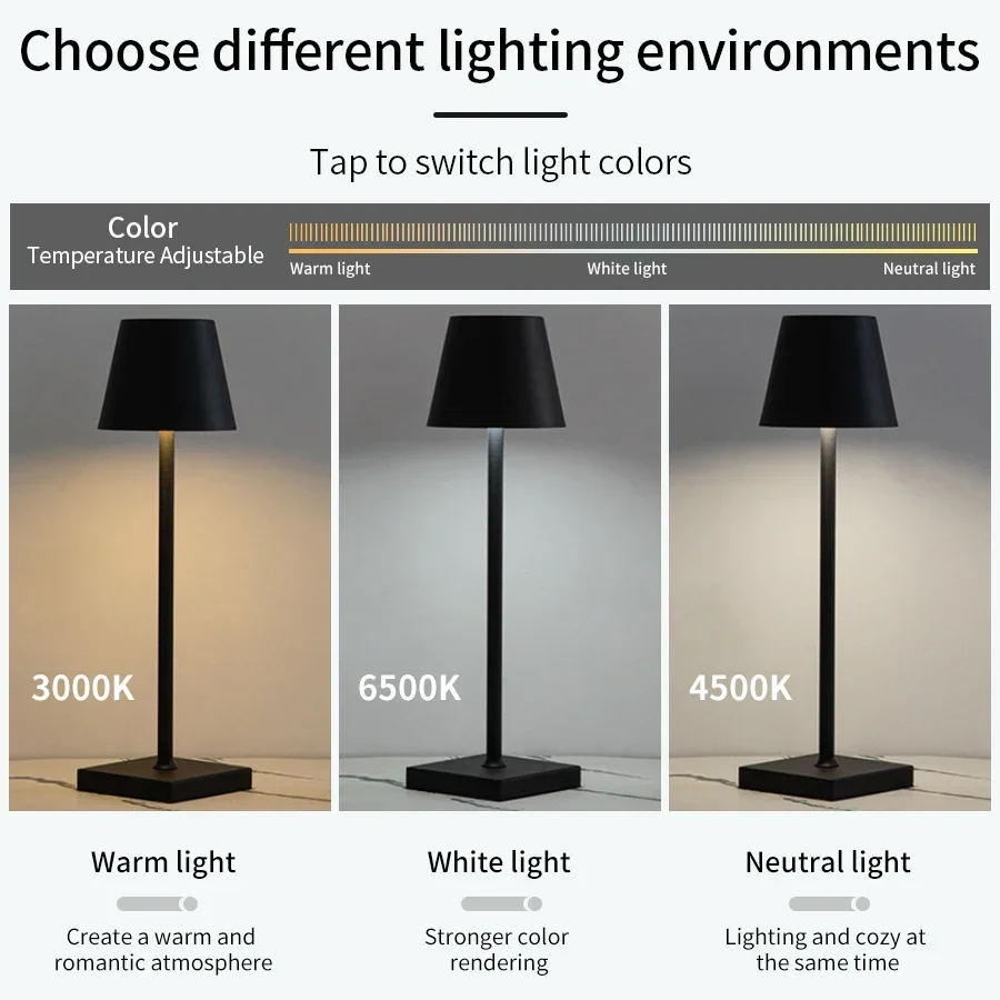LED اللمس الاستشعار الجدول مصباح 3 اللون سطح المكتب ضوء الليل السرير الإبداعية المحيطة ضوء Led لمبة مكتب بار في الهواء الطلق إضاءة زينة