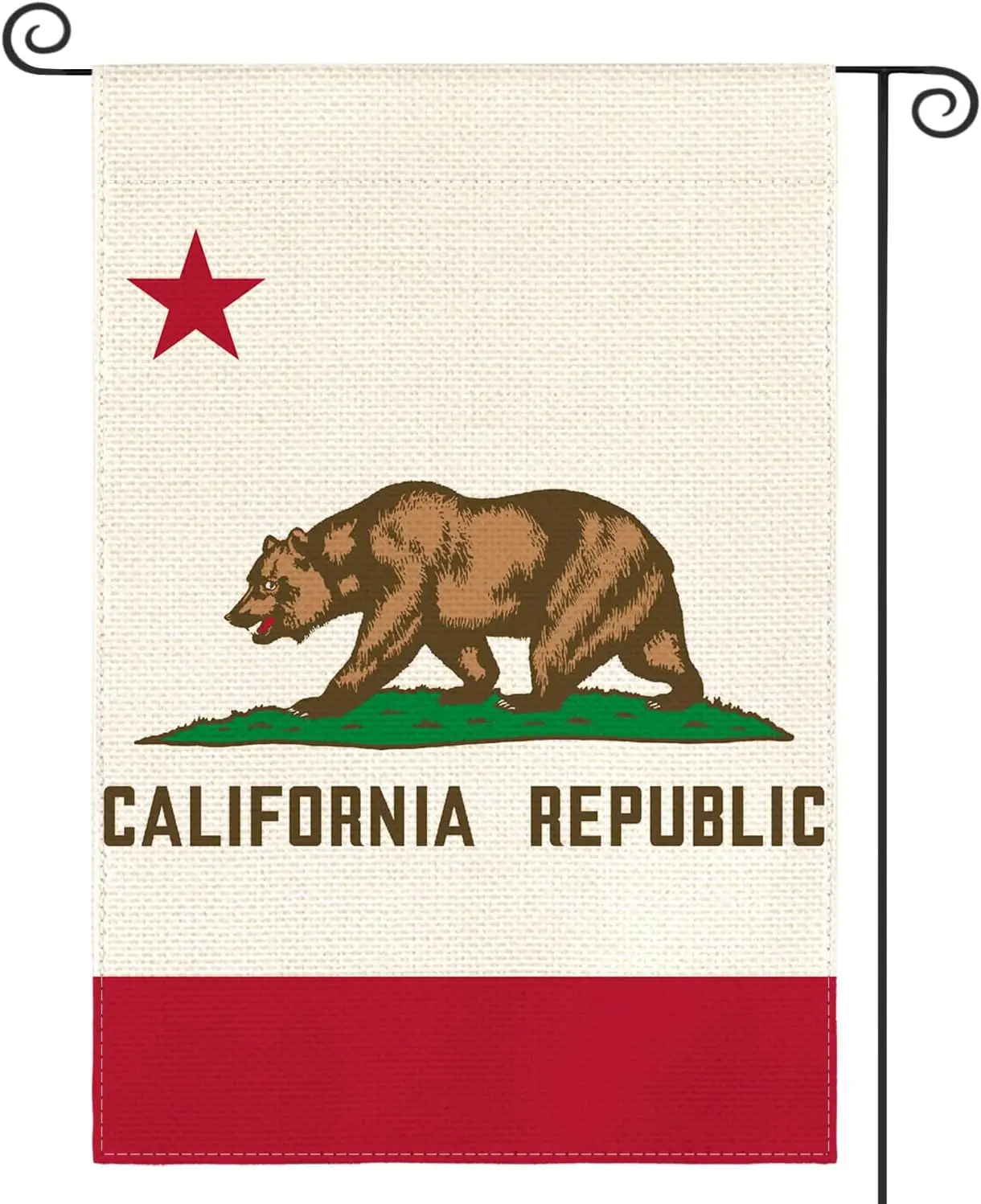 AVOIN colorlife California U.S. States Garden Flag 12x18 Inch Double Sided Outside, Patriotic Unity Local Yard Outdoor Flag