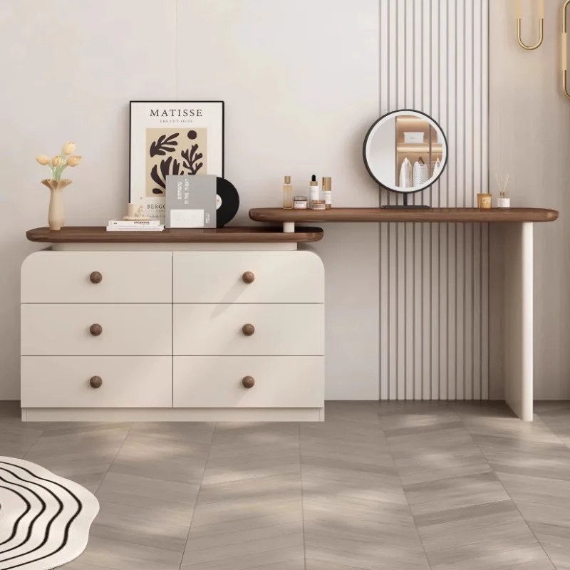 

White Makeup Dressing Table Bedroom Mirror Drawers Storage Vanity Table Cosmetics Beauty Mesa De Maquillaje Chinese Furniture