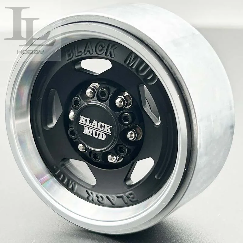 1.9 2.2inch Metal retro black mud wheel hub for 1/10 RC Crawler Car Tank 300 Rhino Easy Control SCX10 TRX4 upgrade accessories