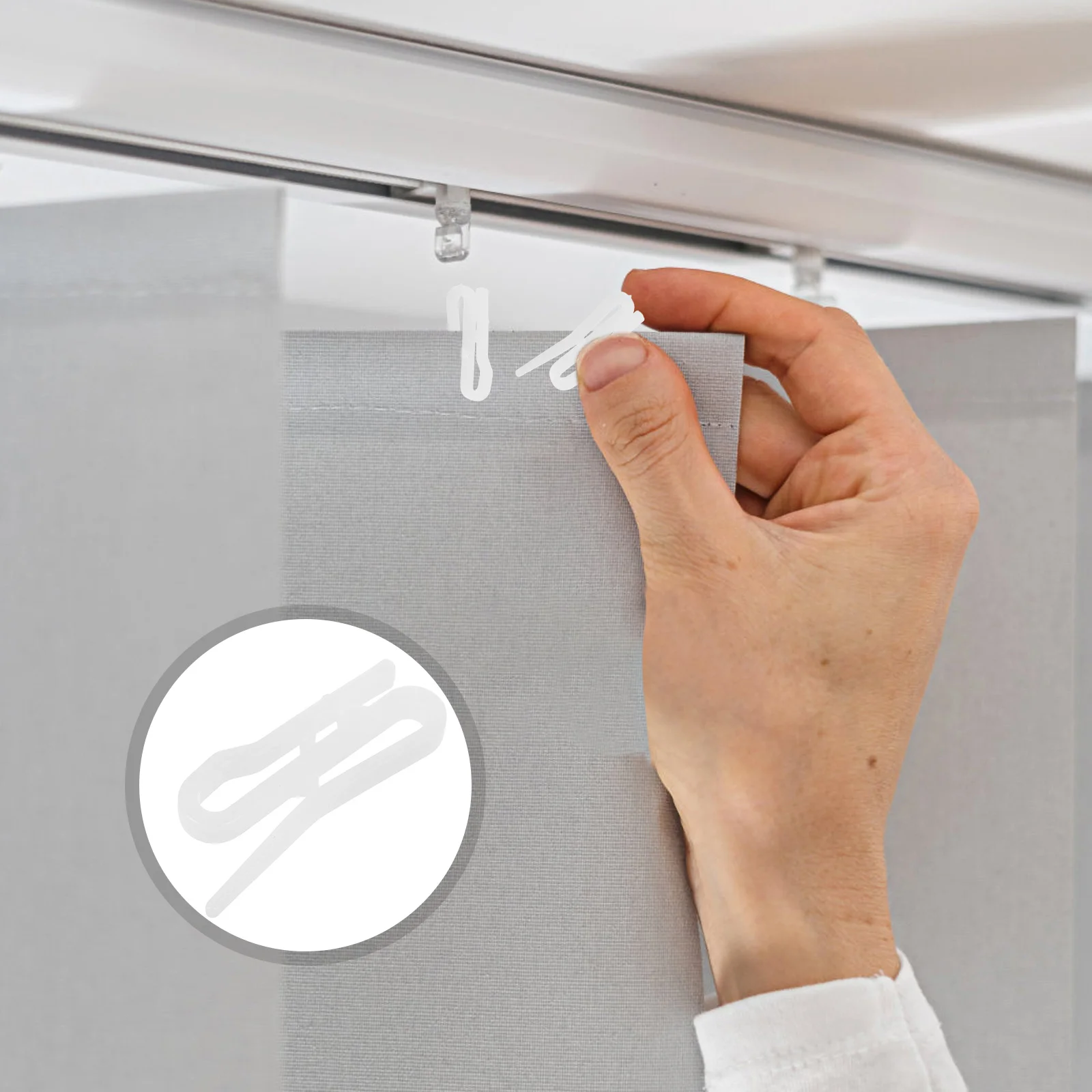 

100pcs Plastic Curtain Pinch Pleated Hidden For Car Durable Sturdy Hooks For Drapes Curtains Easy Installation Rv Bus Garage